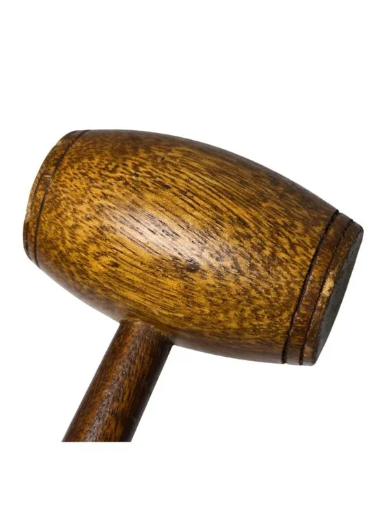 Vintage 1970s Wooden Mallet Hand Turned Lightweight Craft Tool 8.5" Handle - Picture 6 of 7